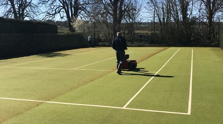 Cleaning of Artificial sports and large surfaces using ACP biocide